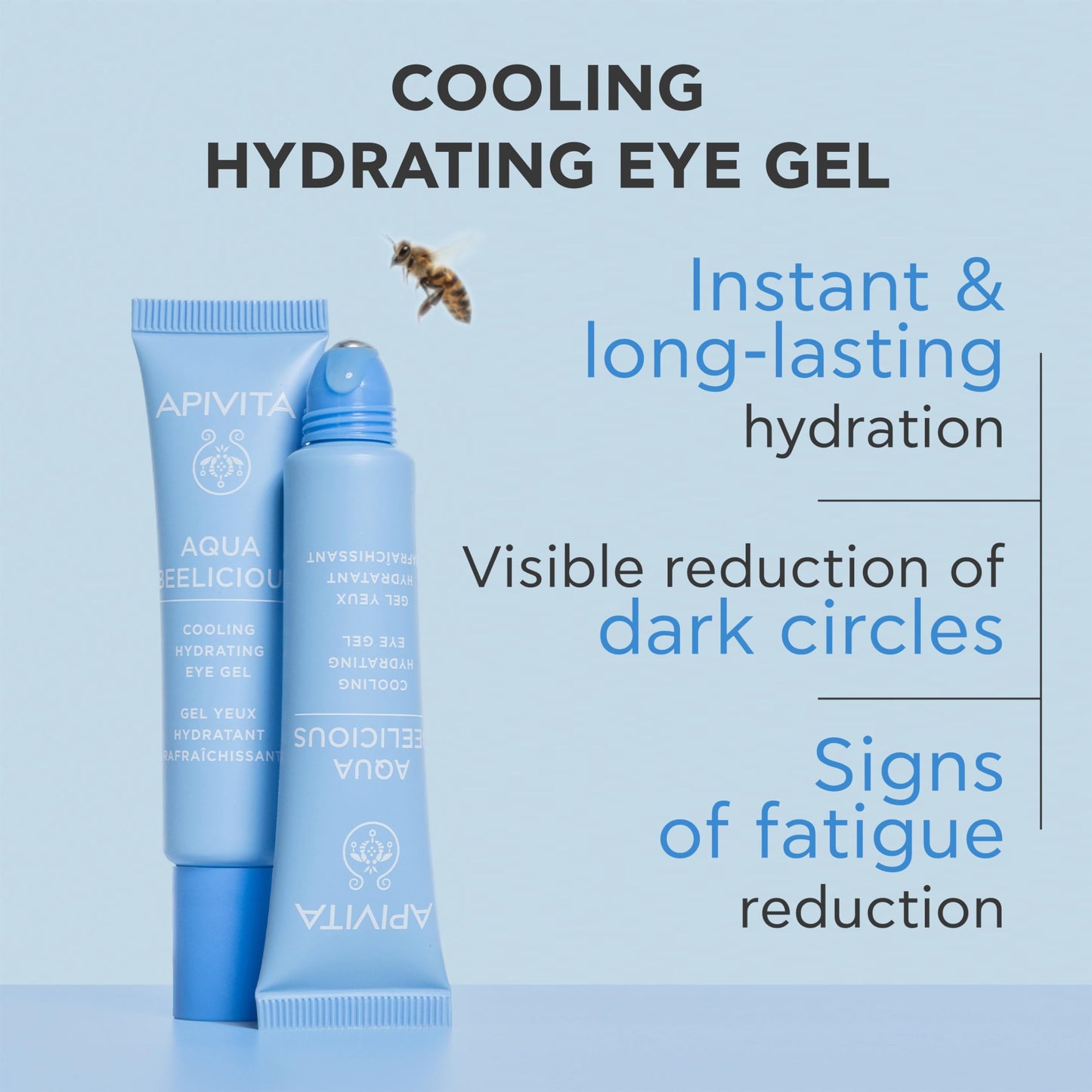 APIVITA Aqua Beelicious Eye Gel | Cooling Hydrating Eye Gel with Honey, Jasmine & Flowers, 15 mL / 0.51 oz
