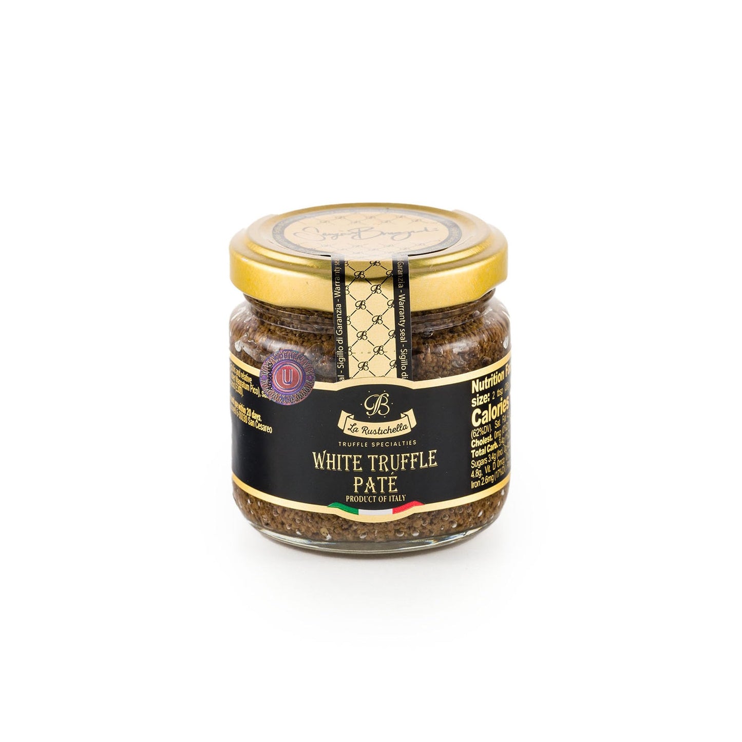 La Rustichella - 100% KOSHER White Truffle Patè - Certified Kosher Recipe - 100% Made in Italy | Vegan, Gluten-Free, Cholesterol-Free (3.17 oz | 90 gr)