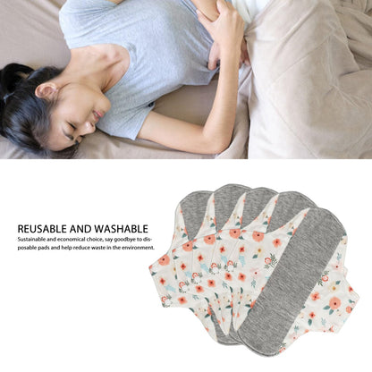 5pcs Reusable Menstrual Pads, Cloth Pads for Women, Reusable Period Pads, Reusable Pads for Women Washable Sanitary Napkins Reusable Cloth Menstrual Pads Breathable Feminine Pads