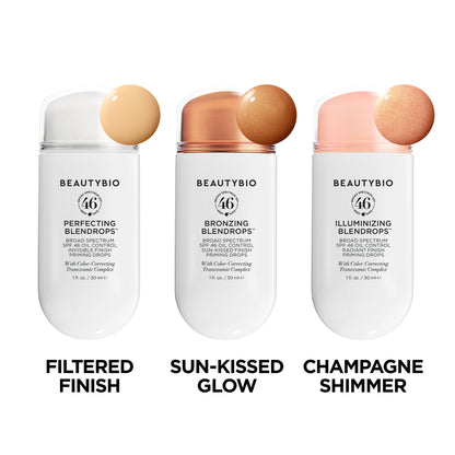 BeautyBio BLENDROPS. Broad Spectrum SPF 46 Oil-Control Priming Drops With Color-Correcting Tranexamic Complex