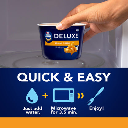 Kraft Deluxe Mac and Cheese, 8 Cups, for Easy Dinner or Dinner Sides, Original Flavor, No Artificial Flavors or Dyes, 2.39 oz