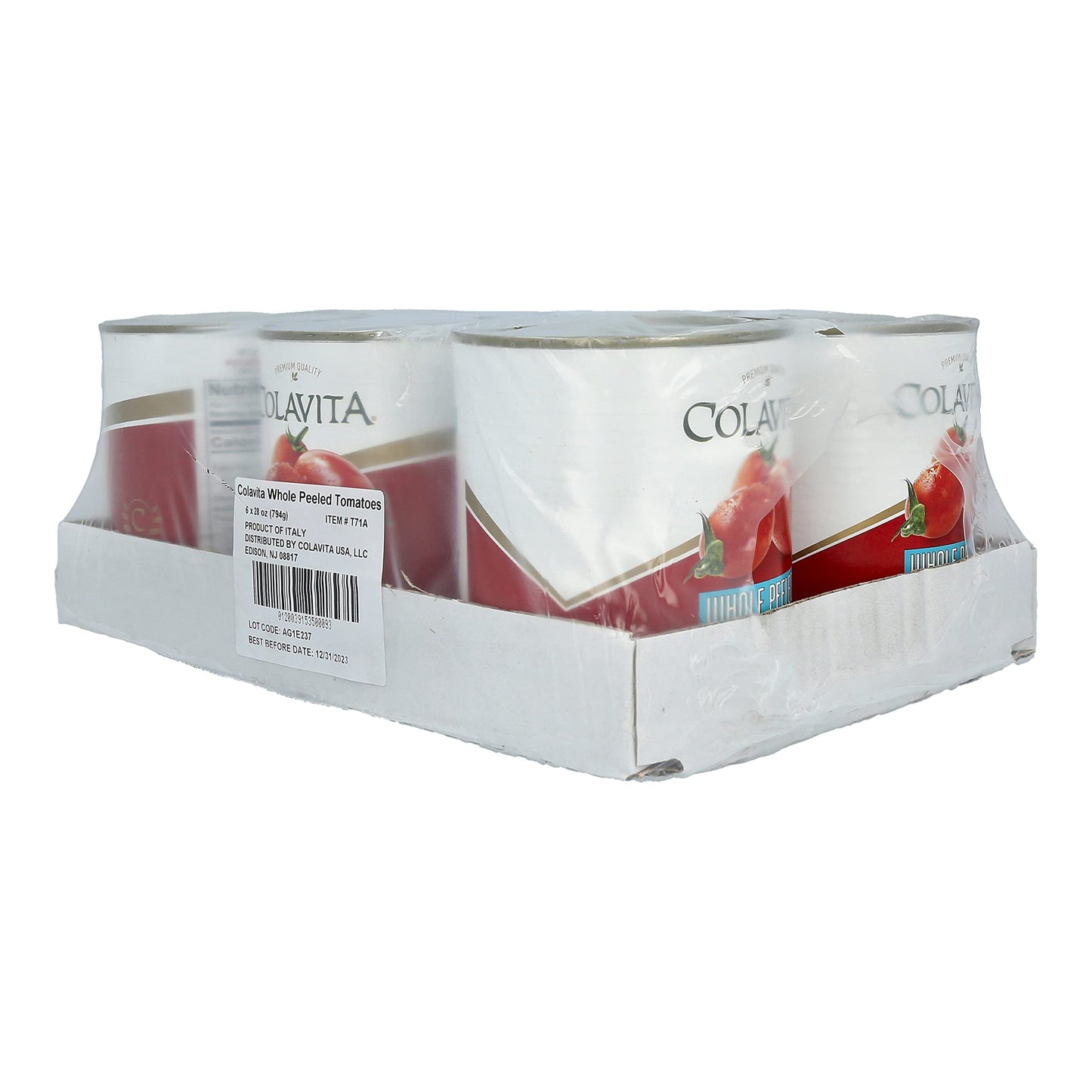 COLAVITA Whole Peeled Tomatoes Pack of 6 (28 Ounce) Can