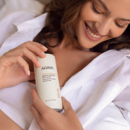 AHAVA Dermud Intensive Body Lotion - Lightweight, Silky Cream based on Patented Leave-On Dead Sea Mud, Combats rough & dry skin, Instantly Softens, Alleviates Irritations & Sensitivity, 8.5 Fl.Oz