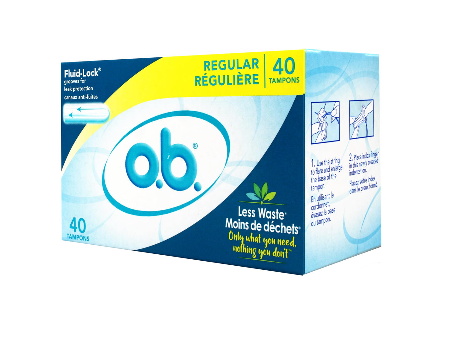 o.b. Pro Comfort Applicator Free Digital Tampons, Regular Absorbancy, 40 Count (Pack of 1)