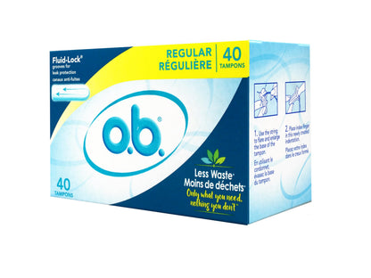 o.b. Pro Comfort Applicator Free Digital Tampons, Regular Absorbancy, 40 Count (Pack of 1)