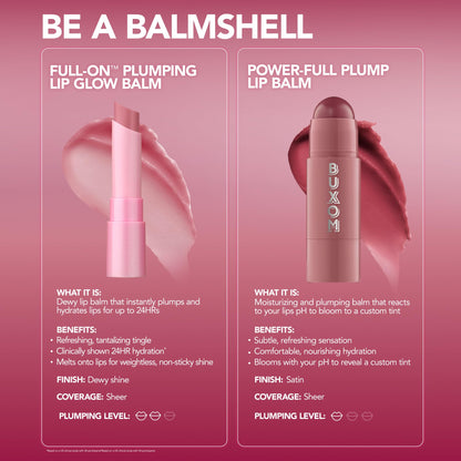 BUXOM Full-On Plumping Lip Glow Balm, Tinted Lip Balm, Hydrating & Nourishing Lip Treatment with Hyaluronic Acid & Shea Butter, Cruelty-Free