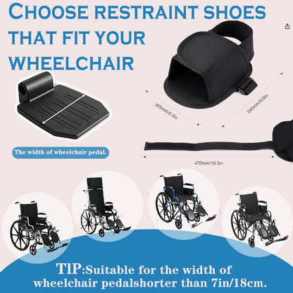 Wheelchair Restraint Shoes Prevent The Foot from Falling Off The Footrest Adjustable & Easy to Wear,Wheelchair Shoe Holder Straps for Disabled & Rehabilitation Patients
