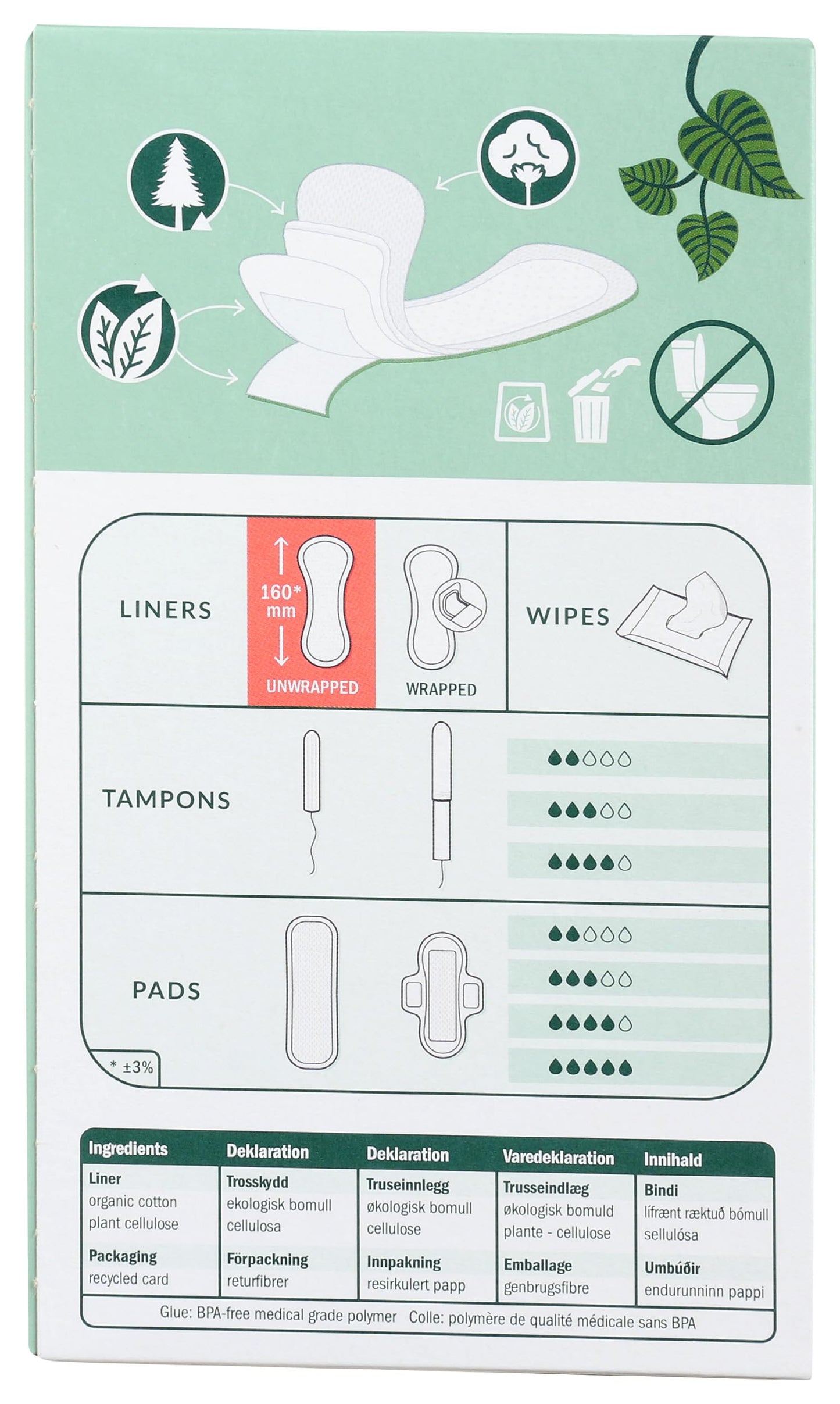 Natracare Natural Organic Curved Panty Liners, with Certified Organic Cotton, Ecologically Certified Cellulose Pulp and Plant Starch (1 Pack, 30 Liners Total)