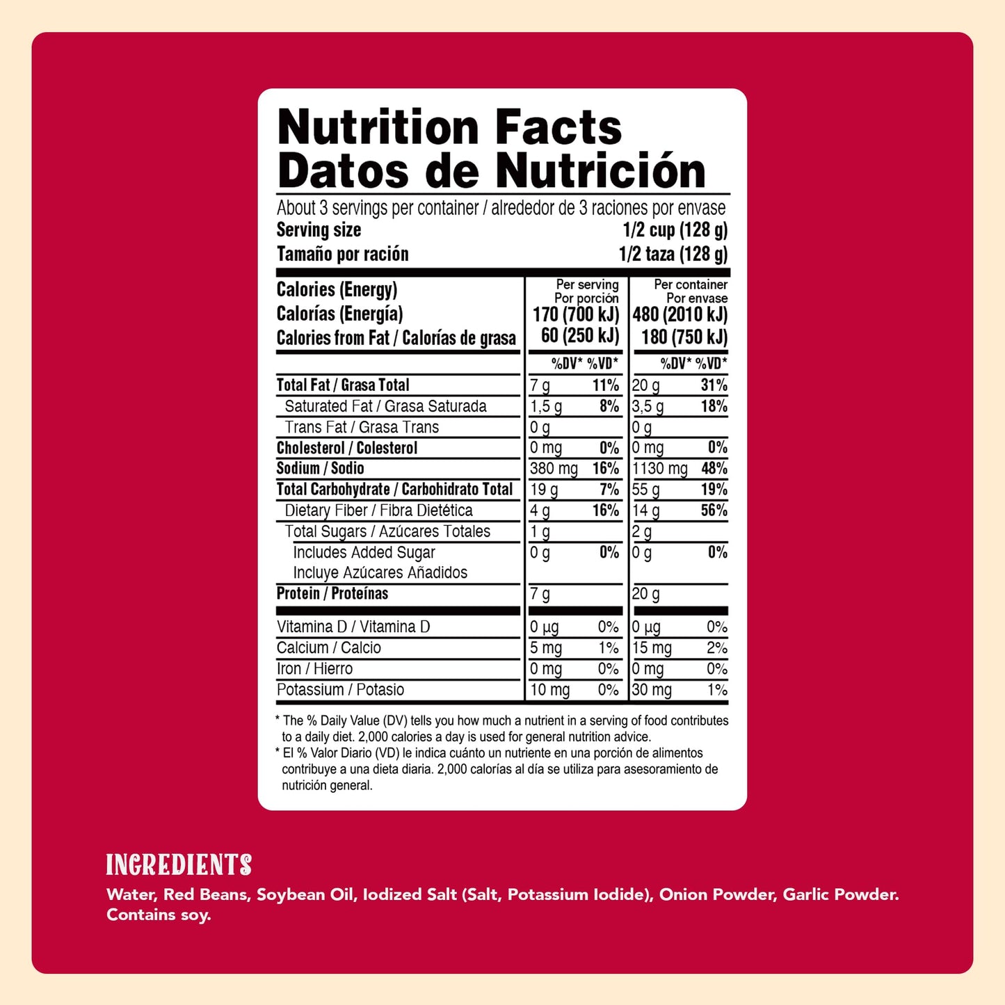NATURA'S Refried Red Beans, Ready-to-Eat Vegetarian Refried Beans, Frijoles Rojos 13.40 oz Pouch (Pack of 3)