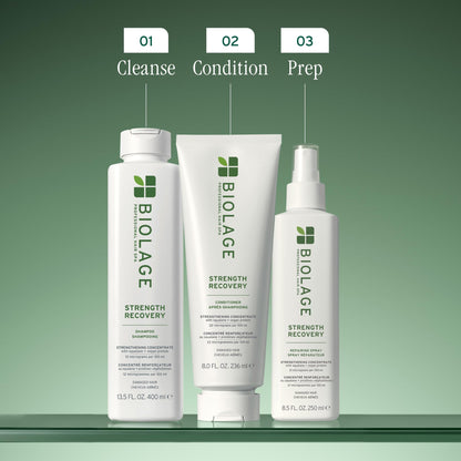 Biolage Strength Recovery Conditioner - Moisturizes & Strengthens Damaged Hair, Softness & Shine, Hydrates and Repairs Damaged Hair, With Olive Squalane & Vegan Proteins, Paraben-Free, Vegan