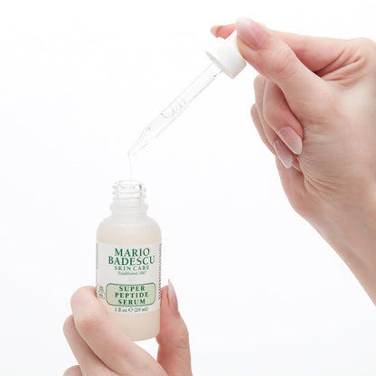 Mario Badescu Super Peptide Serum for Face, Reduces the Look of Fine Lines & Wrinkles, Skincare with Sodium Hyaluronate & Peptides, Hydrating, Anti Aging Facial Serum for All Skin Types, 1 Fl Oz