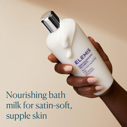 ELEMIS Skin Nourishing Milk Bath 400ml – Softening Body Cleanser for Dry Skin, Gently Moisturizes & Soothes with Milk Protein & Oat Extract