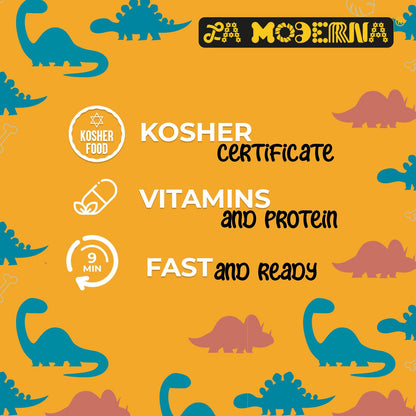 LA MODERNA, Kids Dinosaur Pasta, 7.05 oz (Pack of 1) - Made with Durum Wheat Semolina | Fun Shapes for Kids | Enriched with Iron & B Vitamins | Non-GMO | Kosher | Quick Family Meal