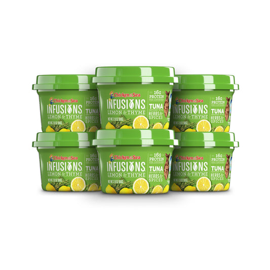 Chicken of the Sea Infusions Tuna, 2.8 Ounce Cups (Pack of 6), Wild Caught Tuna, Lemon & Thyme