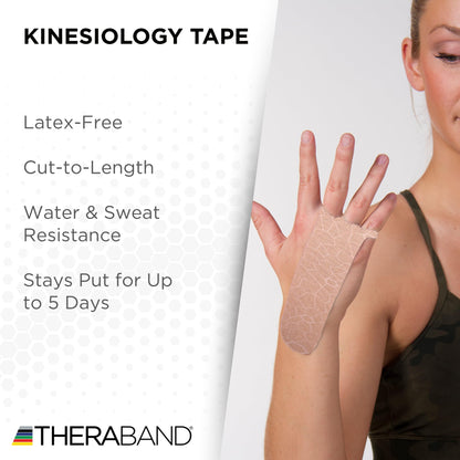 THERABAND Kinesiology Tape, Roll, with XactStretch Indicatorsv Water Resistant, Cut-to-Length
