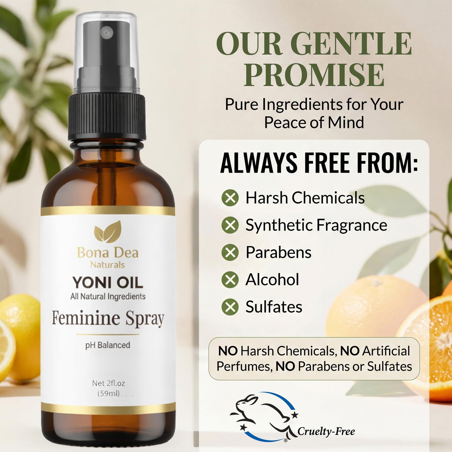 Feminine Spray for Women – All Natural Yoni Oil Deodorant & Moisturizer, Organic Essential Oils, Chemical-Free, Sensitive Vaginal Care | 2 oz Spray
