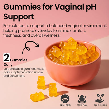 Vaginal Probiotics Gummies | ph Balance for Women | Prebiotics and Probiotics for Women | Pineapple Gummies for Women for ph Balance and Vaginal Health | Vaginal Odor Control 60 Gummies
