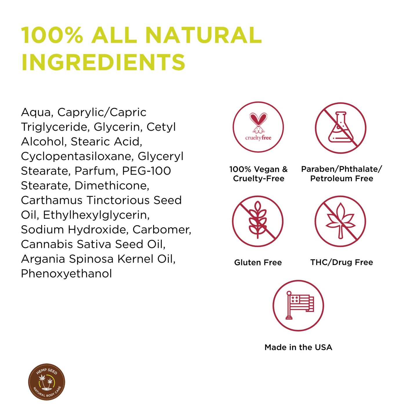 Hemp Seed Hand & Body Lotion, Nag Champa Scent - 7 Fl Oz - Soothe Dry Skin - Argan Oil, Hemp Seed Oil - Light, Non-Greasy Formula - Vegan & Cruelty Free