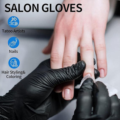 Intco Basic Medical BLACK Nitrile Exam Gloves, 5 Mil,- Latex-Free & Powder-Free, Case of 1000 (Medium-1000)