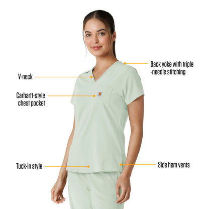 Carhartt Women's Tuck-in Scrub Top - Big Sky, XS