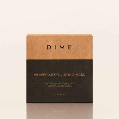 DIME Beauty Whipped Exfoliating Mask, Face Scrub and Cleanser, Lactic Acid and Salicylic Acid Scrub, 2 oz / 60 ml