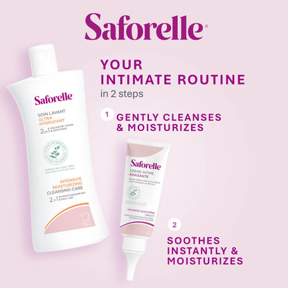 Saforelle Intensive Moisturizing Cleansing Care - 250 ml - Feminine Wash with Burdock Extract for Soothing Daily Cleansing