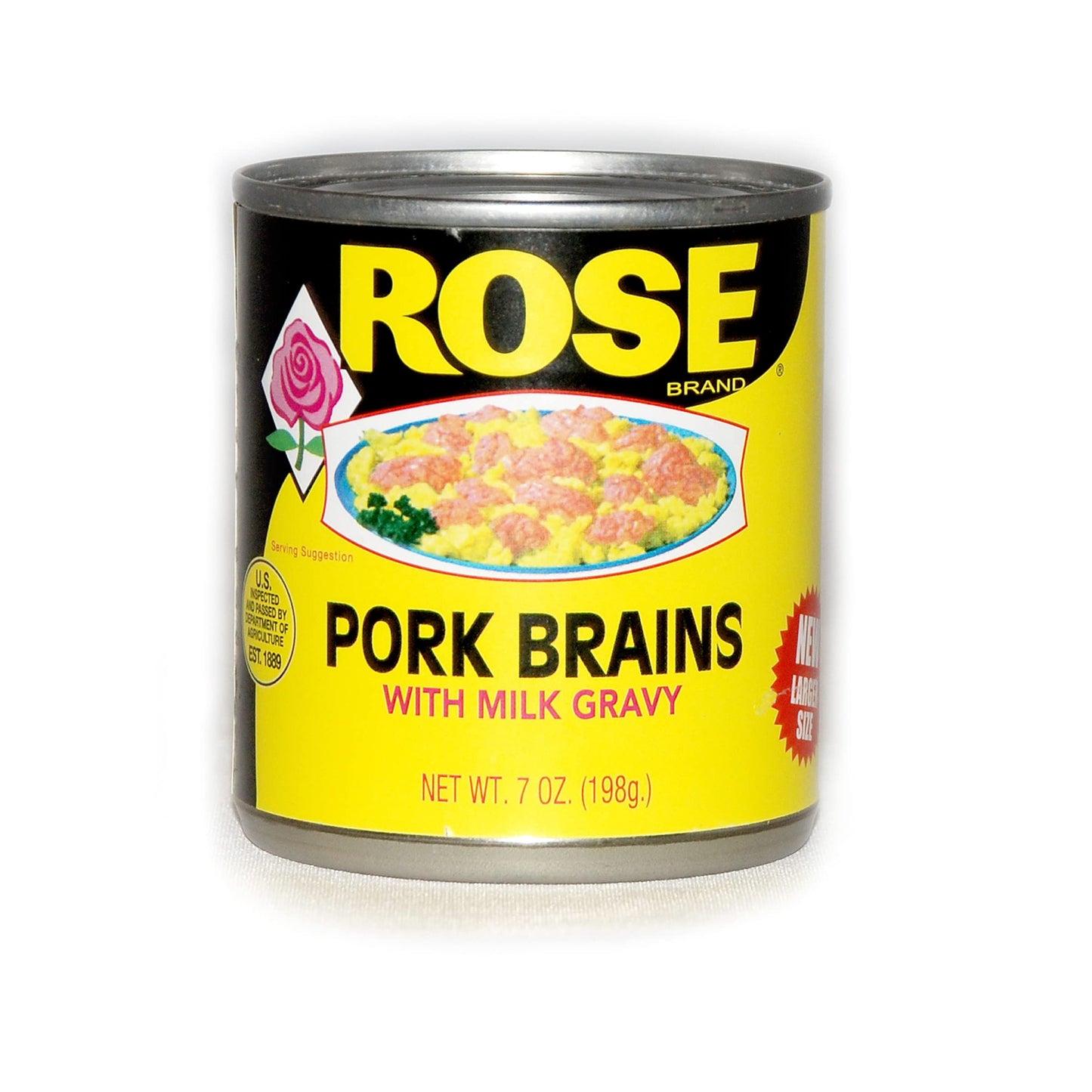Rose Pork Brains, 4-7oz Cans Bundled with a JFS Recipe Card (Pack of 4)