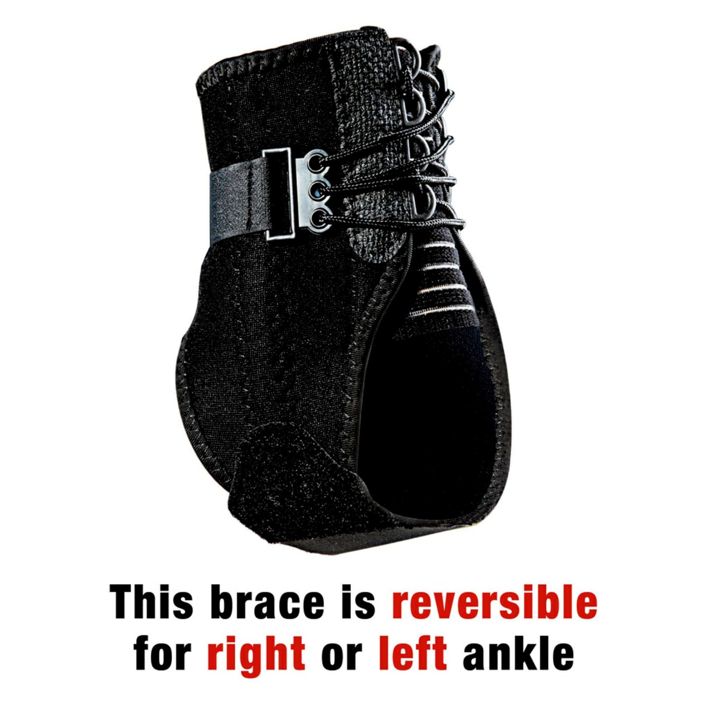 ACE Ankle Brace with Side Stabilizers, Adjustable, Black, 1/Pack