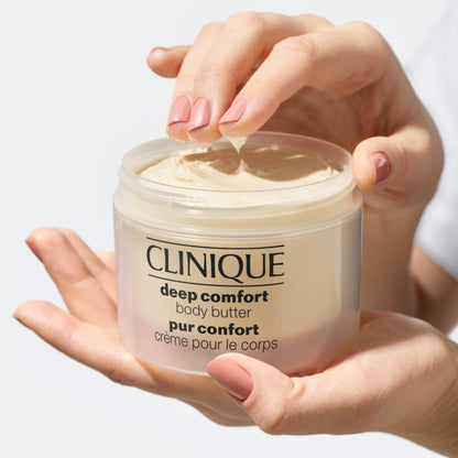 Clinique Deep Comfort Body Butter With Hyaluronic Acid, Shea Butter + Glycerin | Safe for Eczema-Prone Skin, 6.7 Fl Oz