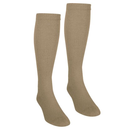 NuVein Women's Compression Socks, 15-20 mmHg Support, Casual Cushion Foot Style, Knee High, Closed Toe, Tan, Medium