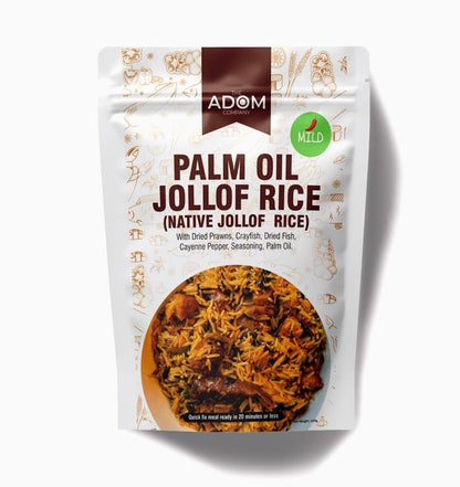 THE ADOM COMPANY - Authentic Native Jollof Rice Mix, Ready-to-Cook, Richly Spiced, All-Natural, No Preservatives, 20-Min Meal, Perfect for Family & Parties, 430g (Mild)
