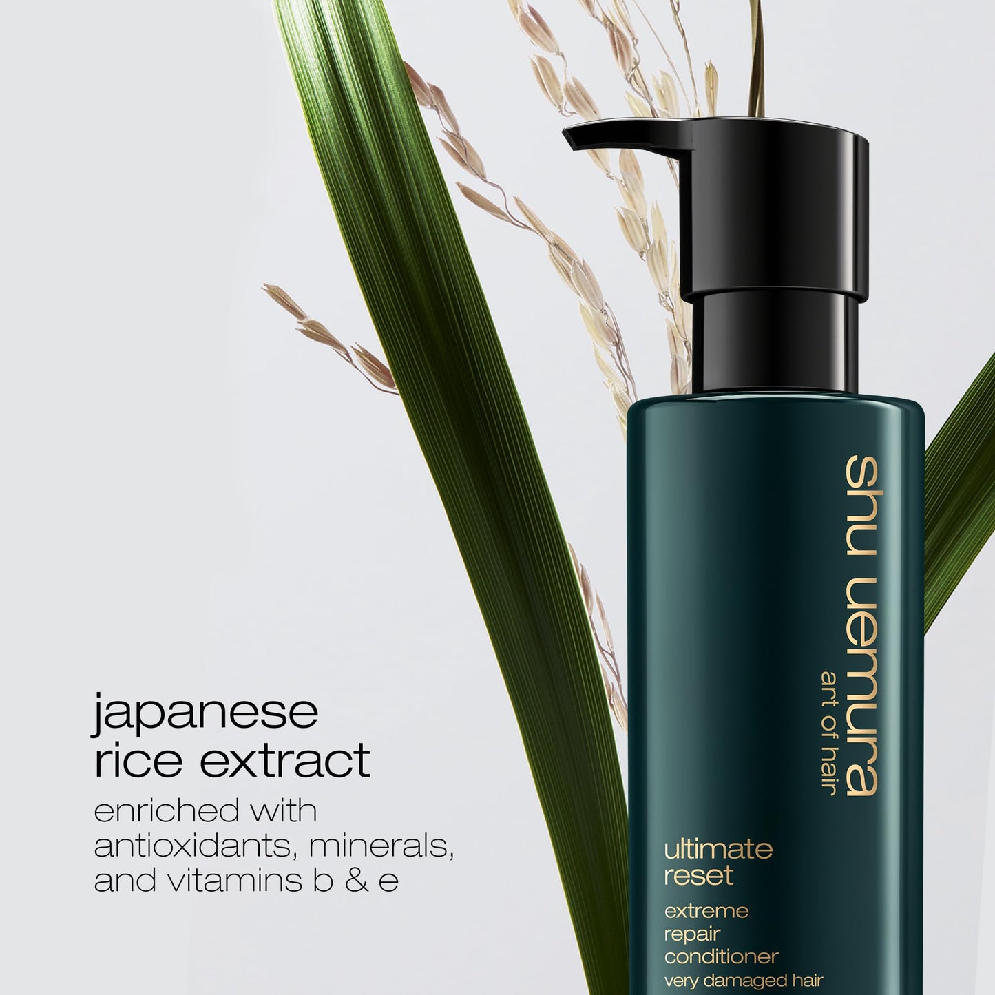 shu uemura art of hair Ultimate Reset Extreme Hair Repair Conditioner - Strengthens to Reduce Breakage and Split Ends, Deeply Conditions and Nourishes Damaged Hair, With Japanese Rice Extract, 8 Fl Oz