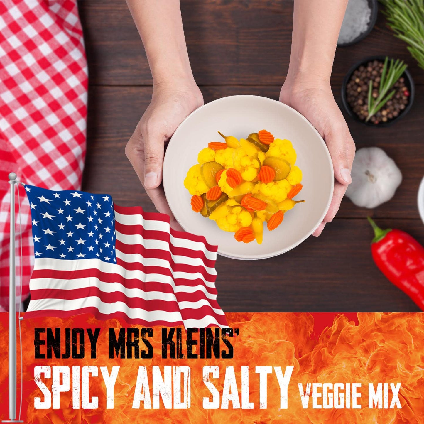 32 Oz. Fresh Pickled Vegetables, 2 Jars, So Hot Mix of Cauliflower Bites, Carrots, Hot Pickles & Chilito Peppers in Spicy Pickle Brine, Vegan Snack