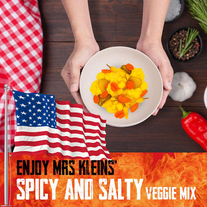 32 Oz. Fresh Pickled Vegetables, 2 Jars, So Hot Mix of Cauliflower Bites, Carrots, Hot Pickles & Chilito Peppers in Spicy Pickle Brine, Vegan Snack