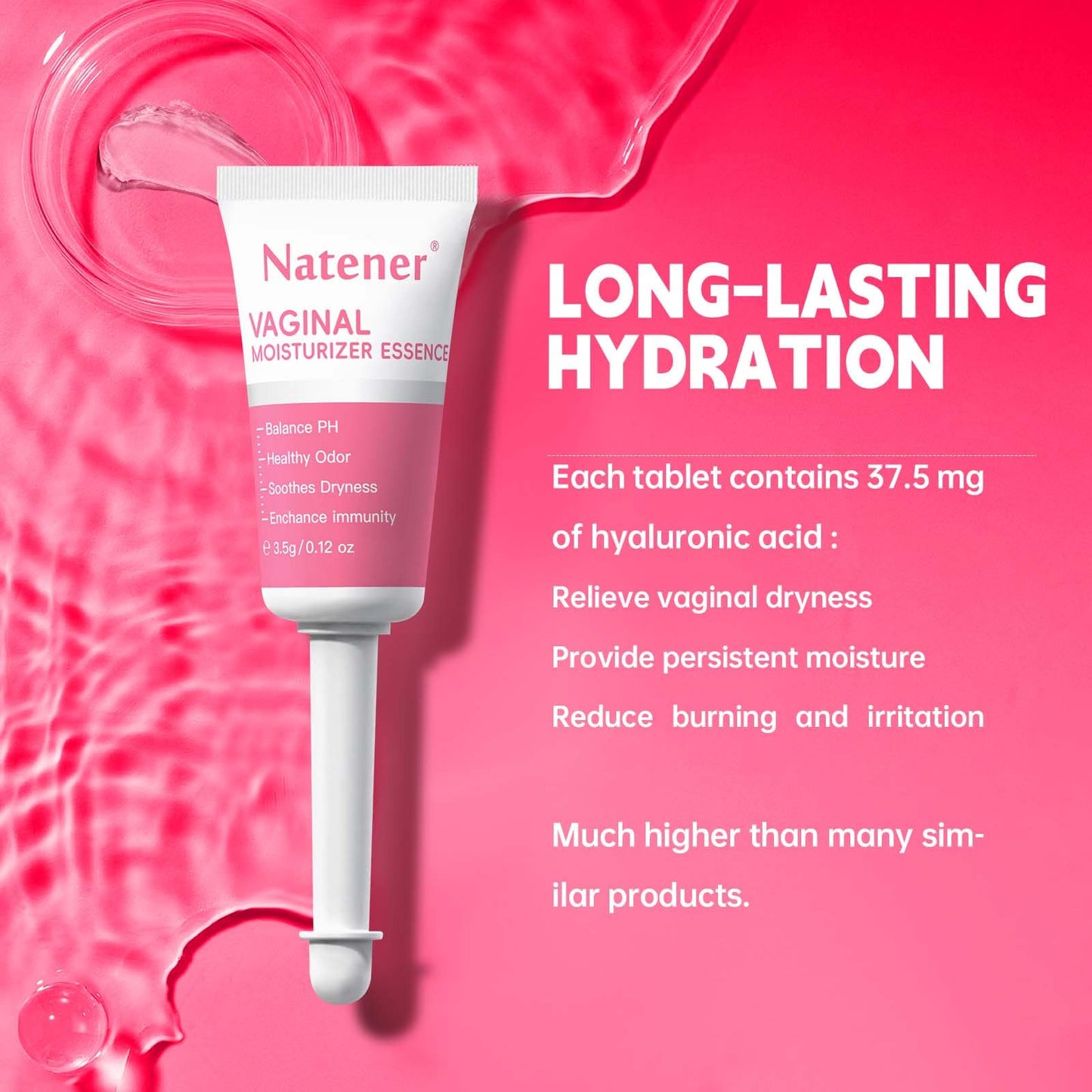10PCS Feminine Moisturizer with 37.5mg Hyaluronic Acid PER - 6 in 1 Support Vaginal Moisturizing, Soothing, Health Odor, Tightening, PH Balance, Immune | Niacinamide + Probiotics + Propolis + Centella