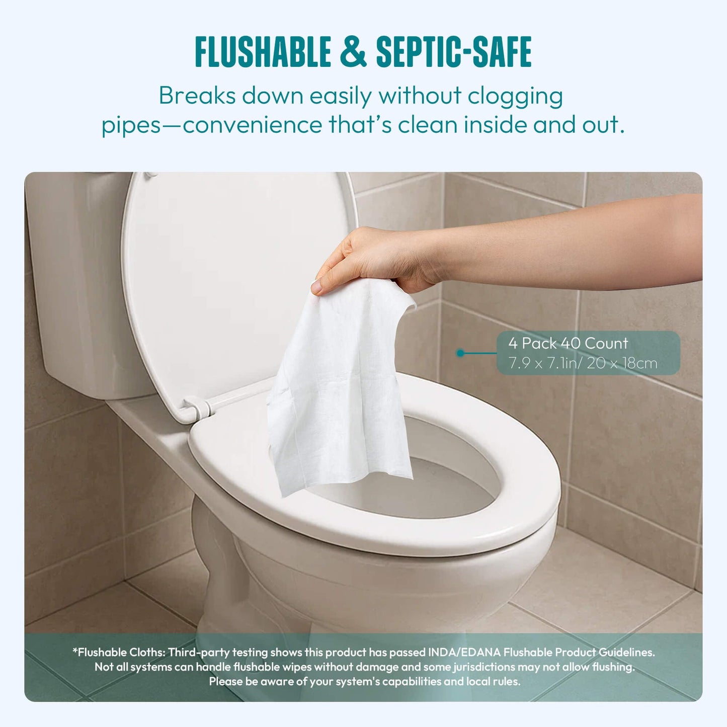 Large Feminine Wipes for Women, pH Balanced Soft Gentle Soothing Unscented Flushable Personal Hygiene Wipes for Intimate Period Care Portable to Go Sensitive Sanitary Wipes Travel (10ct, Pack of 4)