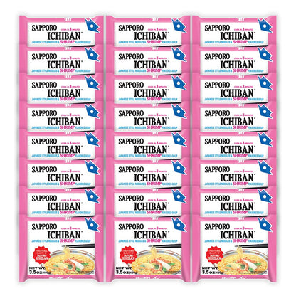 Ramen Noodles, Shrimp Flavor, No. 1 Tasting Japanese Instant Noodles (3.5 Oz. x 24 packs) | 24 Pack Case