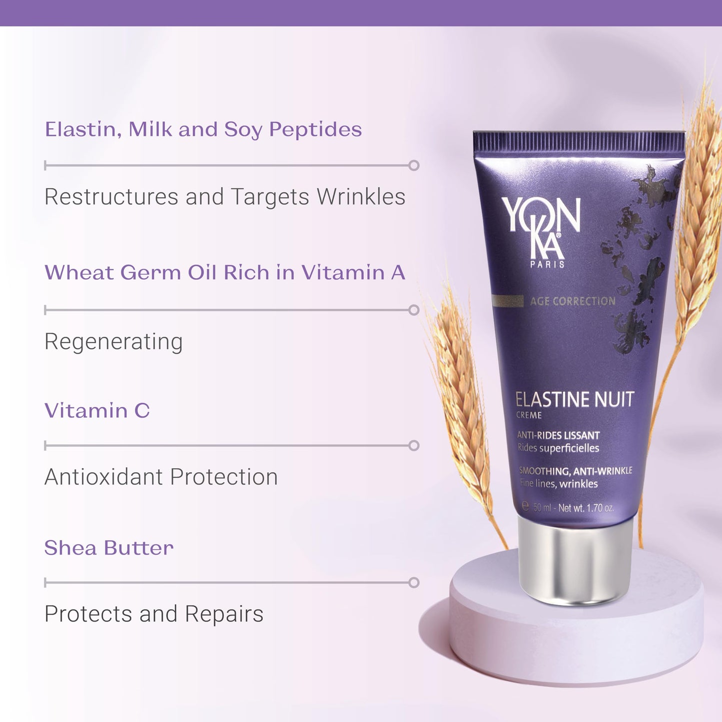 Yonka Elastine Anti-Aging Face Cream | Visibly Smooth Wrinkles, Firms & Deeply Hydrates | Repairs Damaged Skin | Vitamins A, C & E, Elastin Peptides & 19 Amino Acids | Non-Greasy