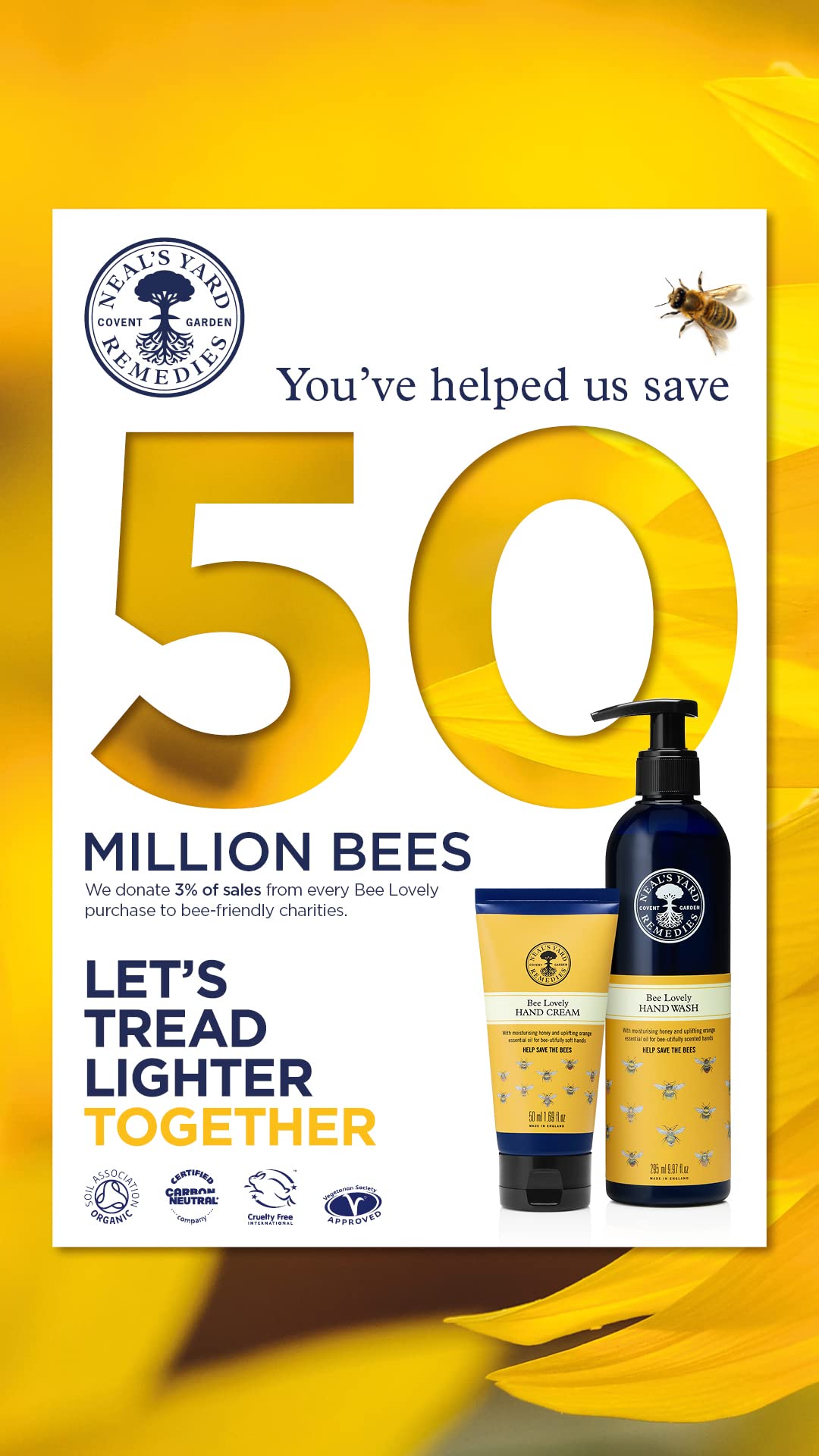 Neal's Yard Remedies Bee Lovely All Over Balm | Relieves Dry & Rough Skin | Deeply Nourishes | 50g