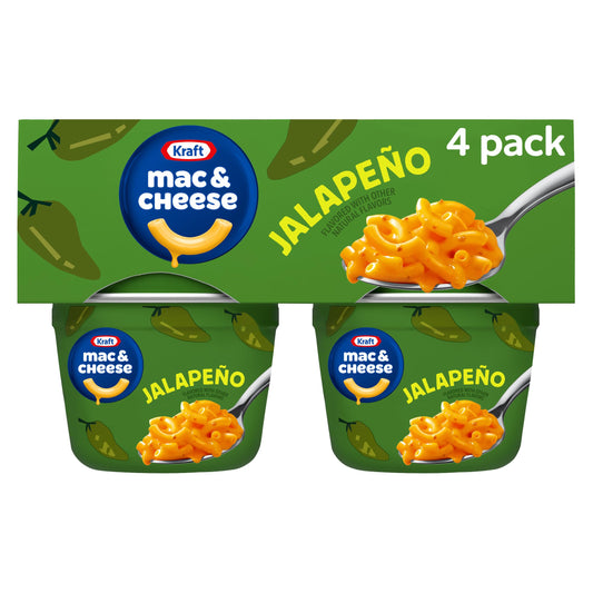 Kraft Mac and Cheese, 4 Cups, for Easy Dinner or Dinner Sides, Jalapeño Flavored with Other Natural Flavors, No Artificial Flavors, Preservatives or Dyes, 2.05 oz