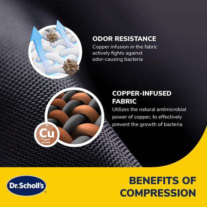 Dr. Scholl’s Compression Arm Sleeve with Breathable & Copper-Infused Fabrics for Pain Relief & Support (Size L/XL)