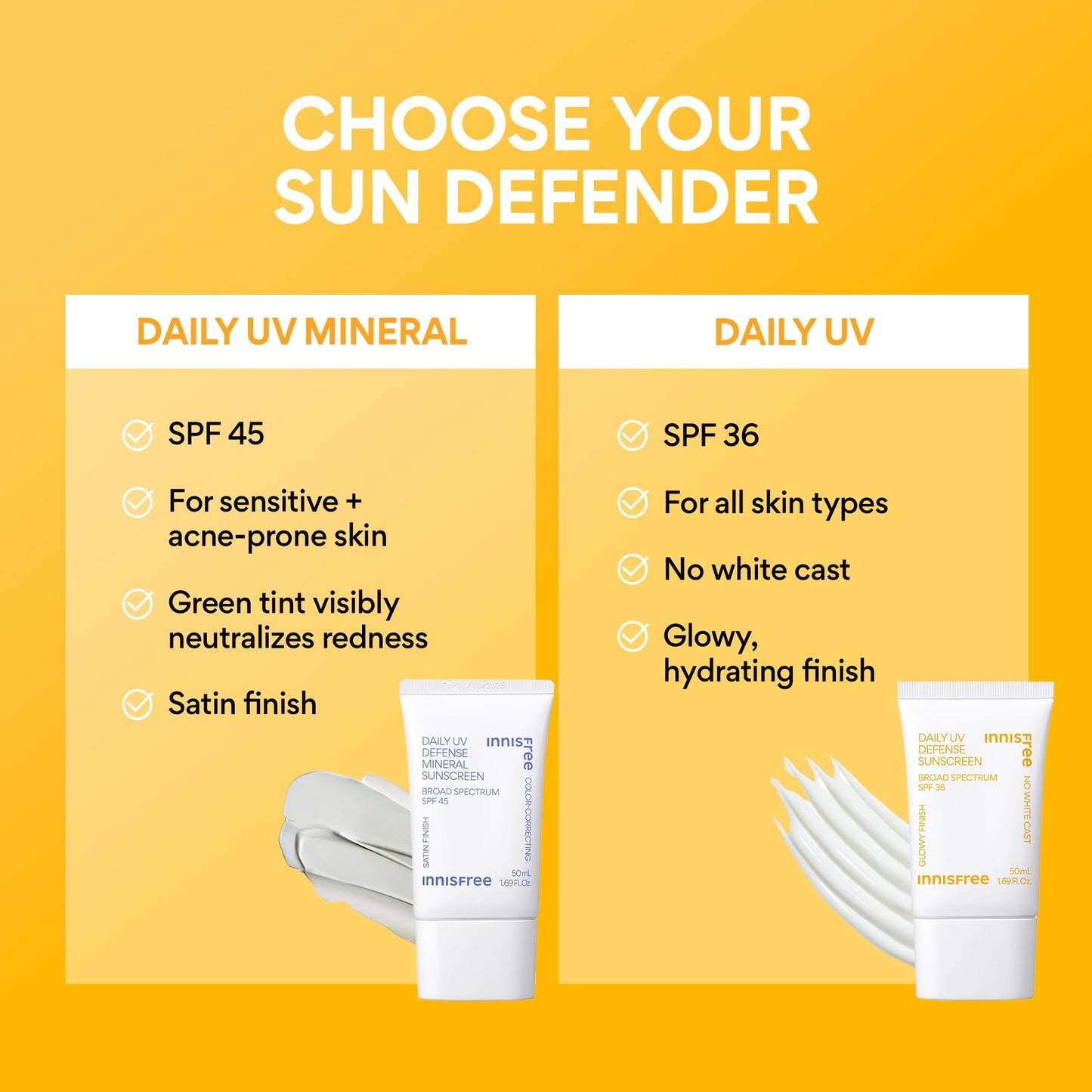 Innisfree Daily UV Defense SPF 36 – Korean Face Sunscreen, Invisible Finish, Broad Spectrum, No White Cast, Lightweight, Hydrating, Available in Gift Sets