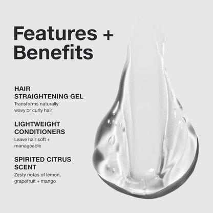 Paul Mitchell Straight Works Hair Gel, Smoothing Styler, Add Shine, For Frizzy Hair, 5.1 fl. oz