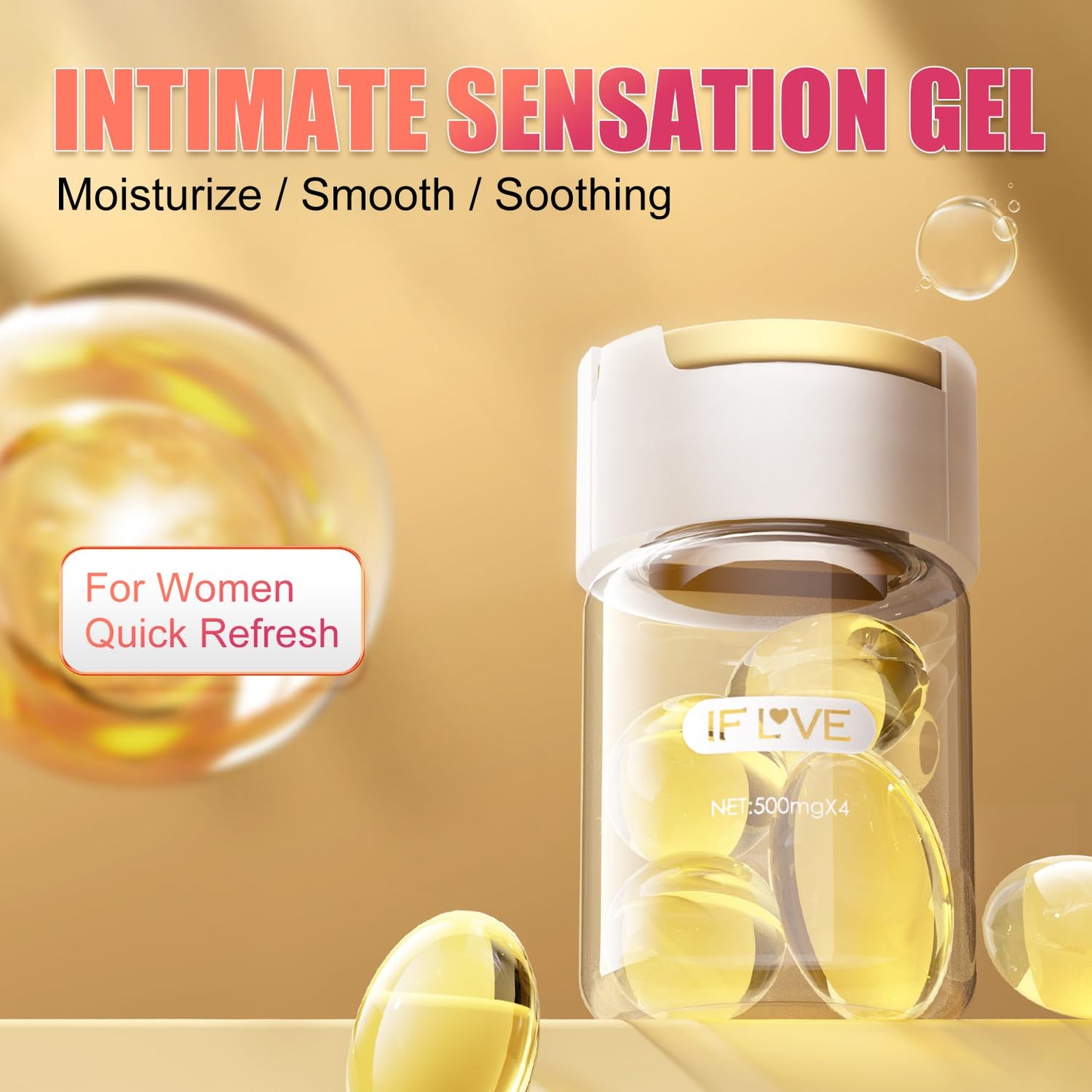 Female Intimate Enhancer Liquibeads – Yoni Vaginal Moisturizer & Hydration Support, pH-Balanced Formula, Gentle Comfort for Women, Couples Intimacy Support – 4 Single-Use Beads