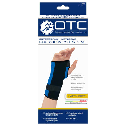OTC Wrist Splint, Cock-up Style, Neoprene, Black, X-Large (Right Hand)