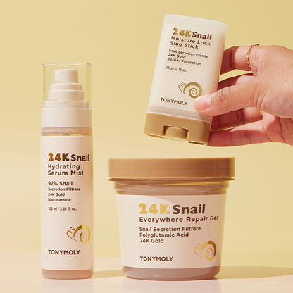 TONYMOLY 24K Snail Moisture Facial Stick 20g – Hydrating Multi Balm with Snail Mucin & 24K Gold for Glowing Skin, Anti-Aging Skincare, Moisture Barrier Protection, Korean Skincare