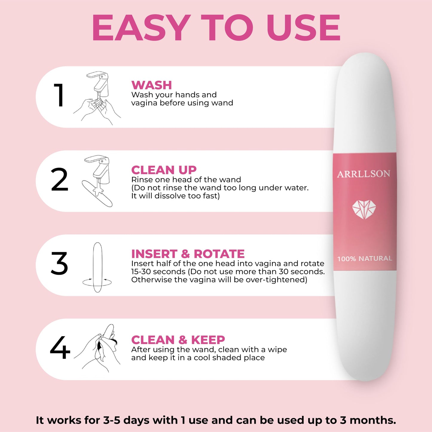 Femina Fresh Tightening Rejuvenation Stick for Women, Feminine Hygiene Vaginal Stick for Tightening, Herbal Yoni Formula Vag Tightening Wand for Odor and PH Balance Support