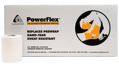 PowerFlex Self Adherent Tape, Latex, Athletic Tape, White, 3", 16 Rolls per Case