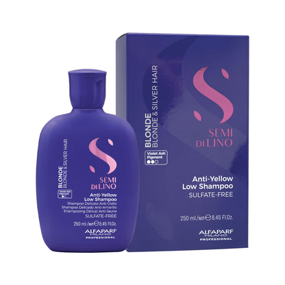ALFAPARF MILANO Semi di Lino Purple Shampoo for Blonde, Highlighted, Platinum & Silver Hair - Neutralizes Brassy Tones - Hydrates & Strengthens - Sulfate Free