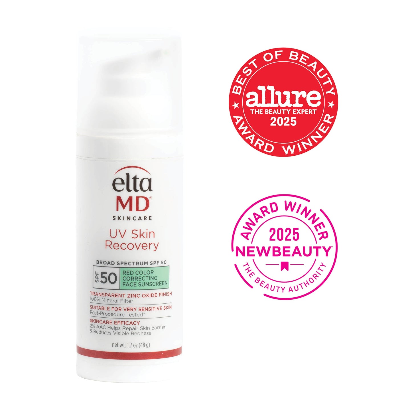 EltaMD UV Skin Recovery Face Sunscreen with Zinc Oxide, All Mineral, Safe for Sensitive Skin SPF 50